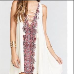 SMYM Daryn Lace Up Dress Island Fever Cloud NYT